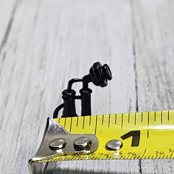 Vintage Dollhouse Miniature Victorian Mirror Hurricane Lamp Black Telephone SET - Picture 9 of 13